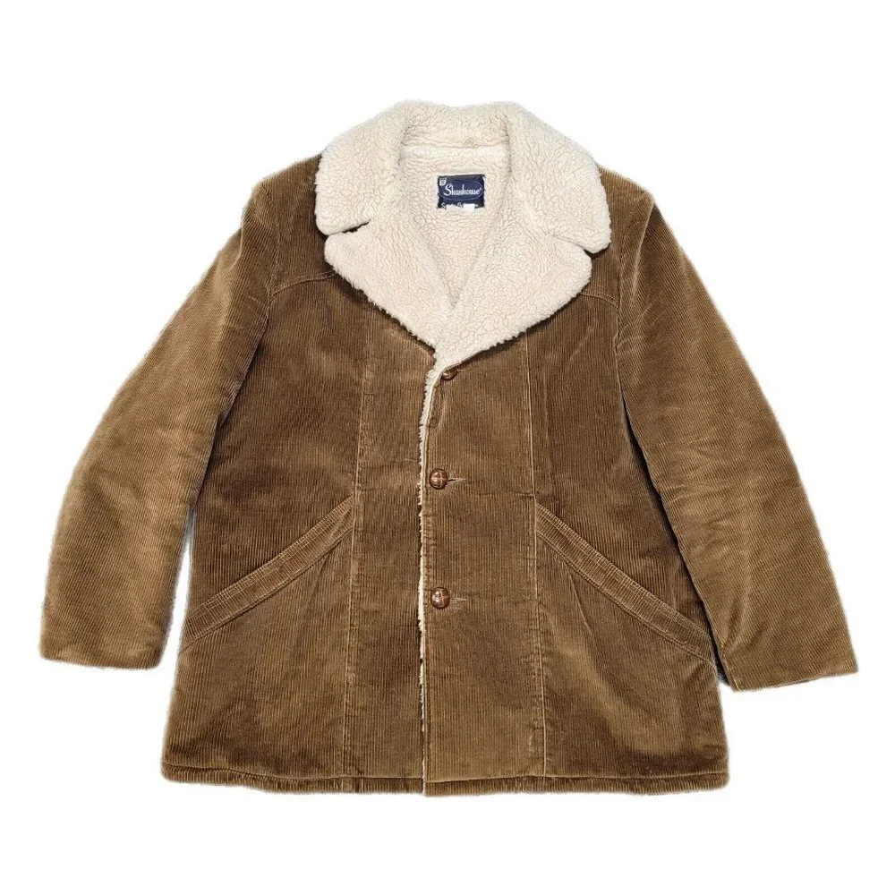 Vintage Shanhouse Size 44 Sherpa Lined Corduroy Field Barn Jacket Coat Rancher - Picture 1 of 14